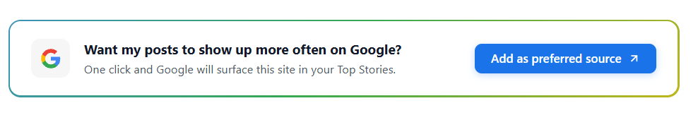 Google Preferred Source Callout Banner